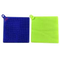 square shape silicone cleaning pad for kitchen dishes